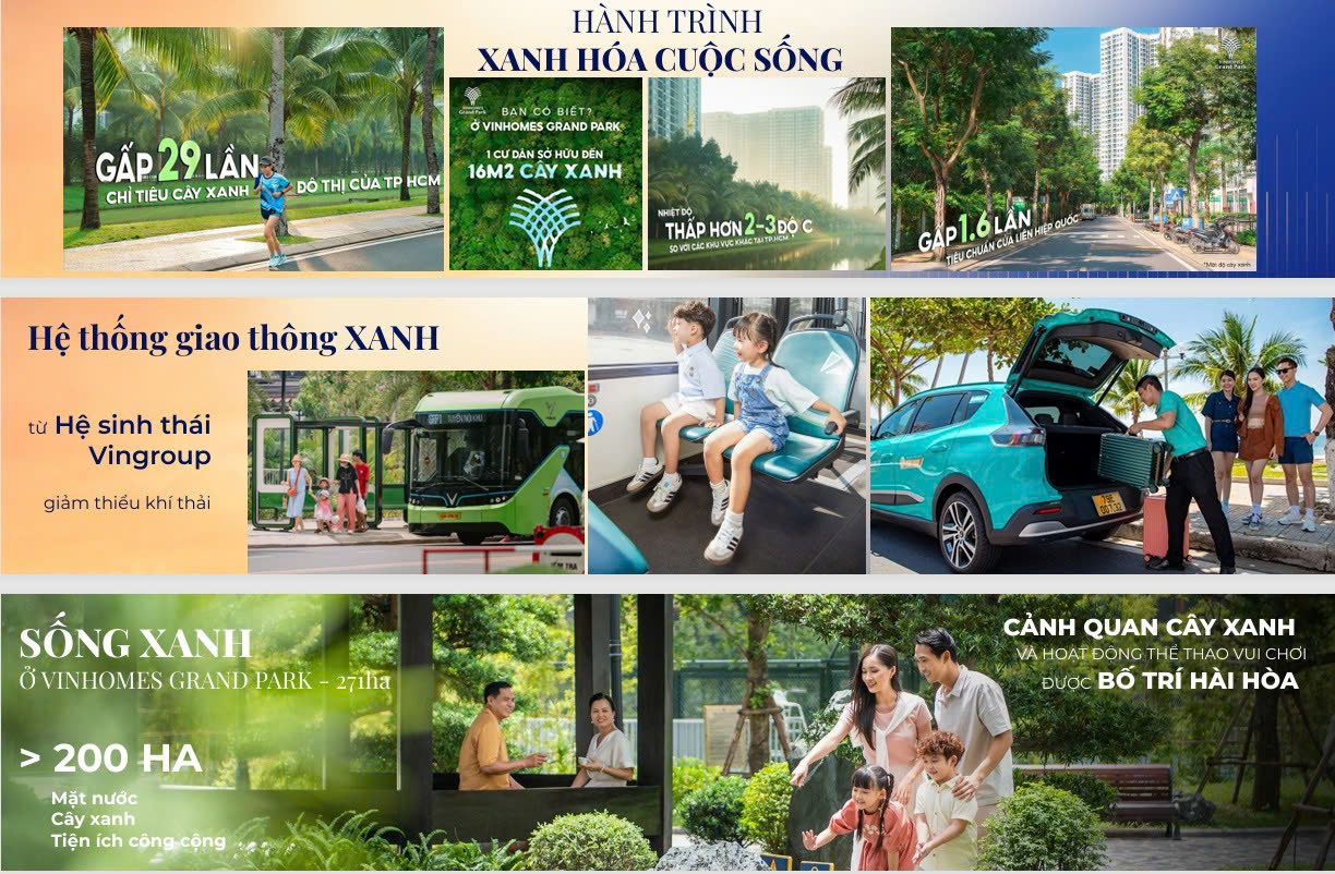  Vinhomes Grand Park là triết lý “sống xanh”